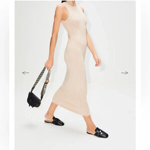 Elyse Walker Daphne Sweater Maxi Dress Cream Size M